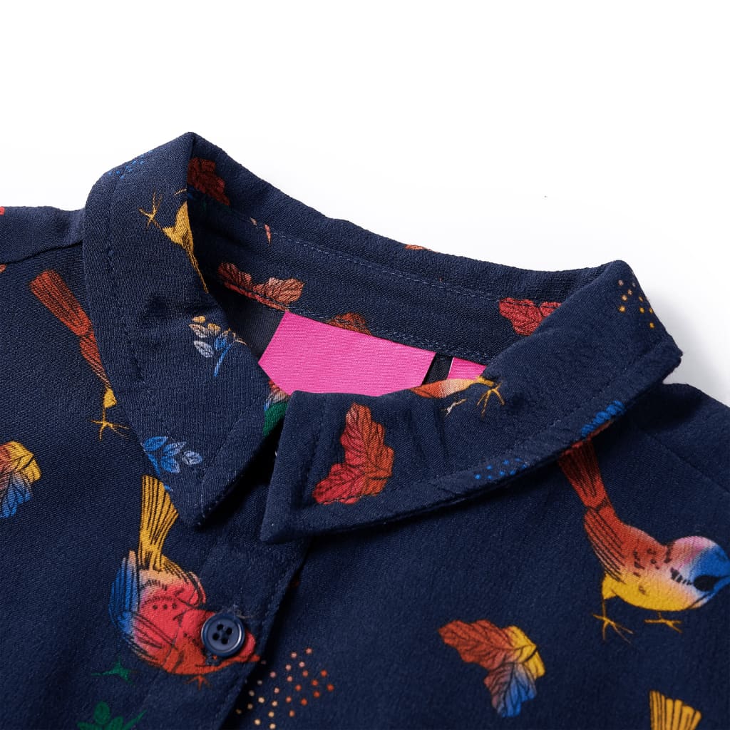 VidaXL Robe enfant à manches longues 140 bleu marine