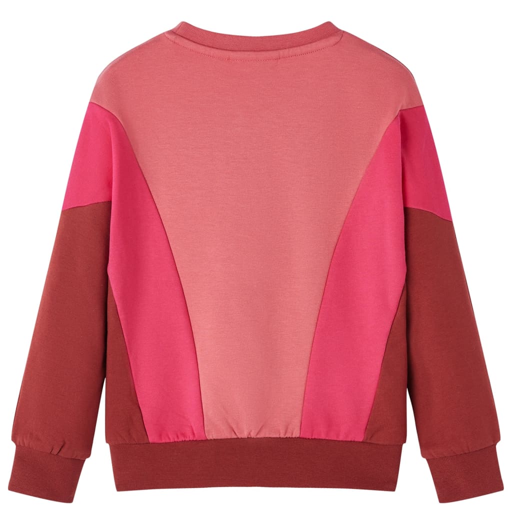 VidaXL Pull enfant color block 128 rose et henné