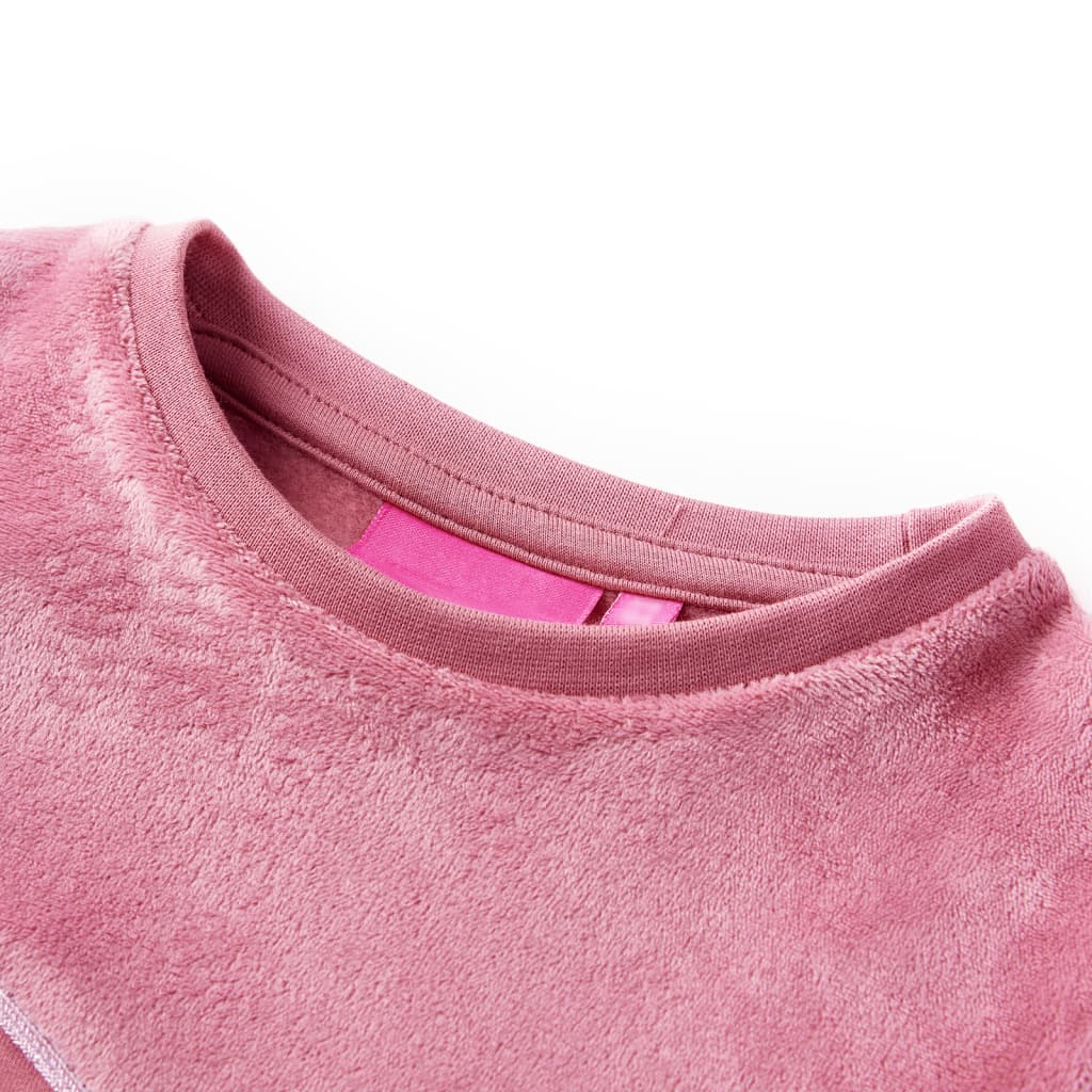 VidaXL pull enfant velours patchwork 140 couleur framboise