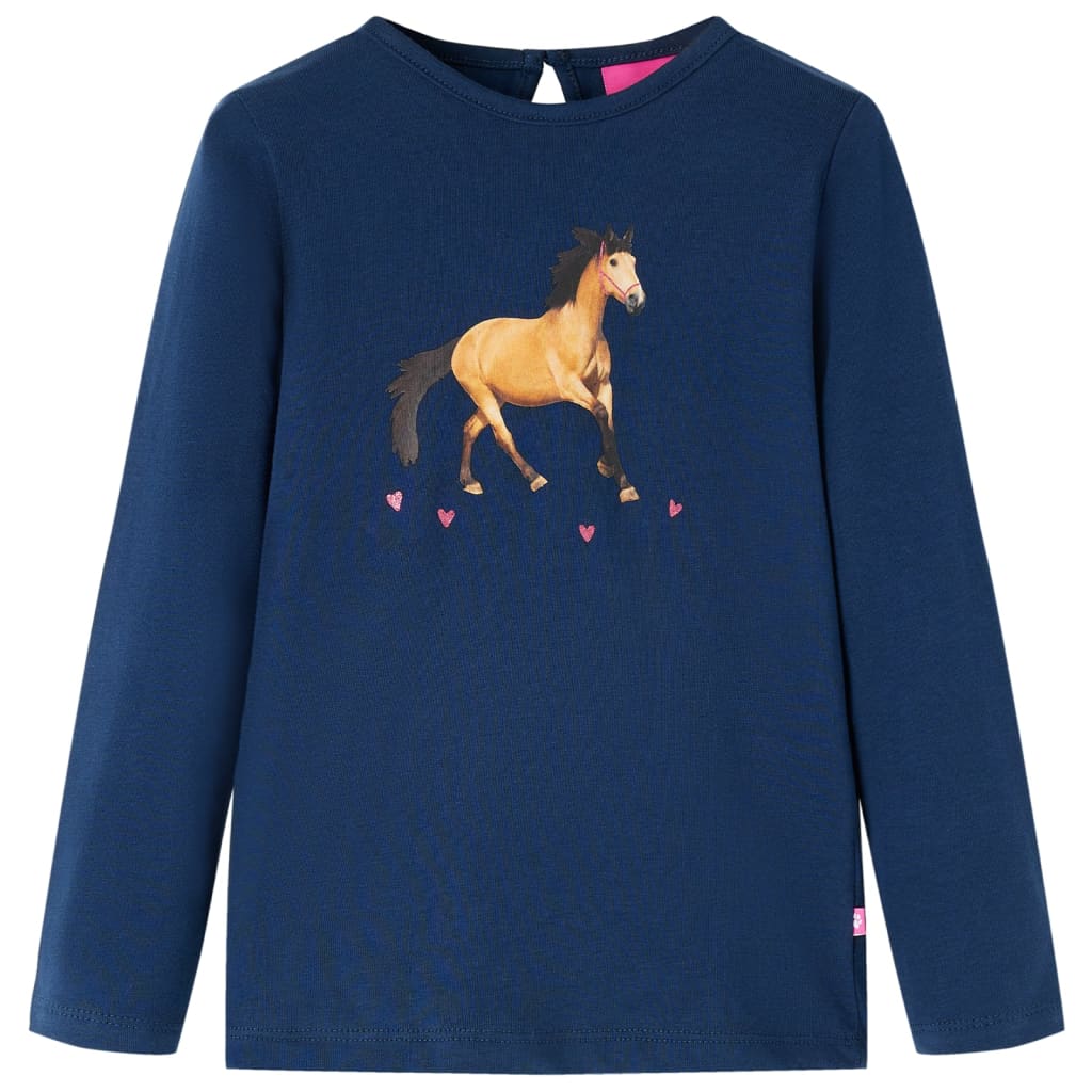 VidaXL Chemise enfant à manches longues 104 bleu marine