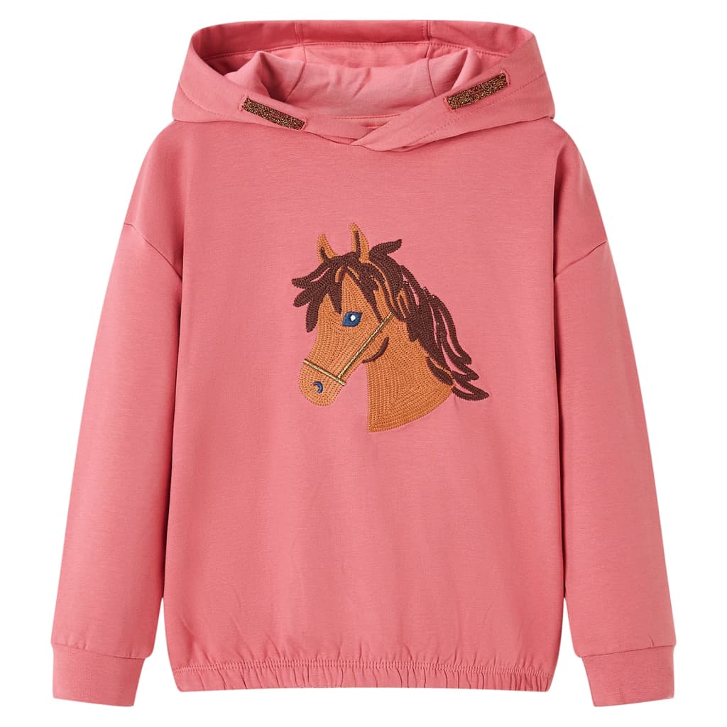 VidaXL Pull enfant à capuche 116 vieux rose