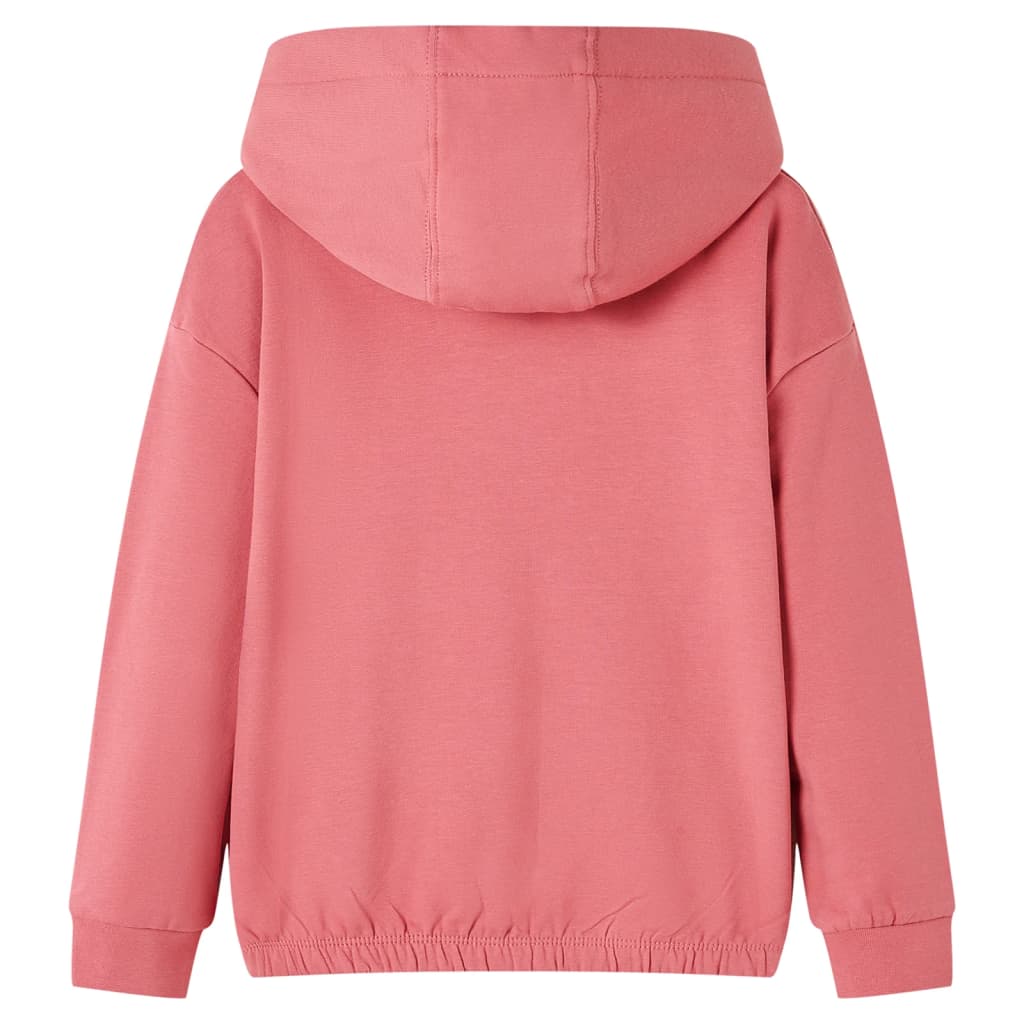VidaXL Pull enfant à capuche 140 vieux rose