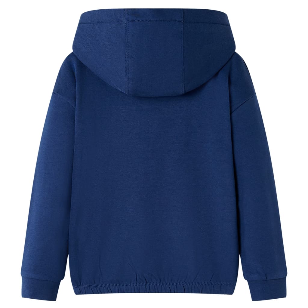 VidaXL pull enfant à capuche 116 bleu marine