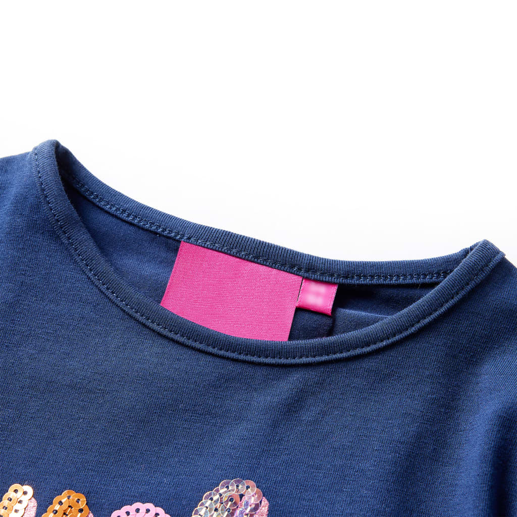 VidaXL Chemise enfant à manches longues 92 bleu marine