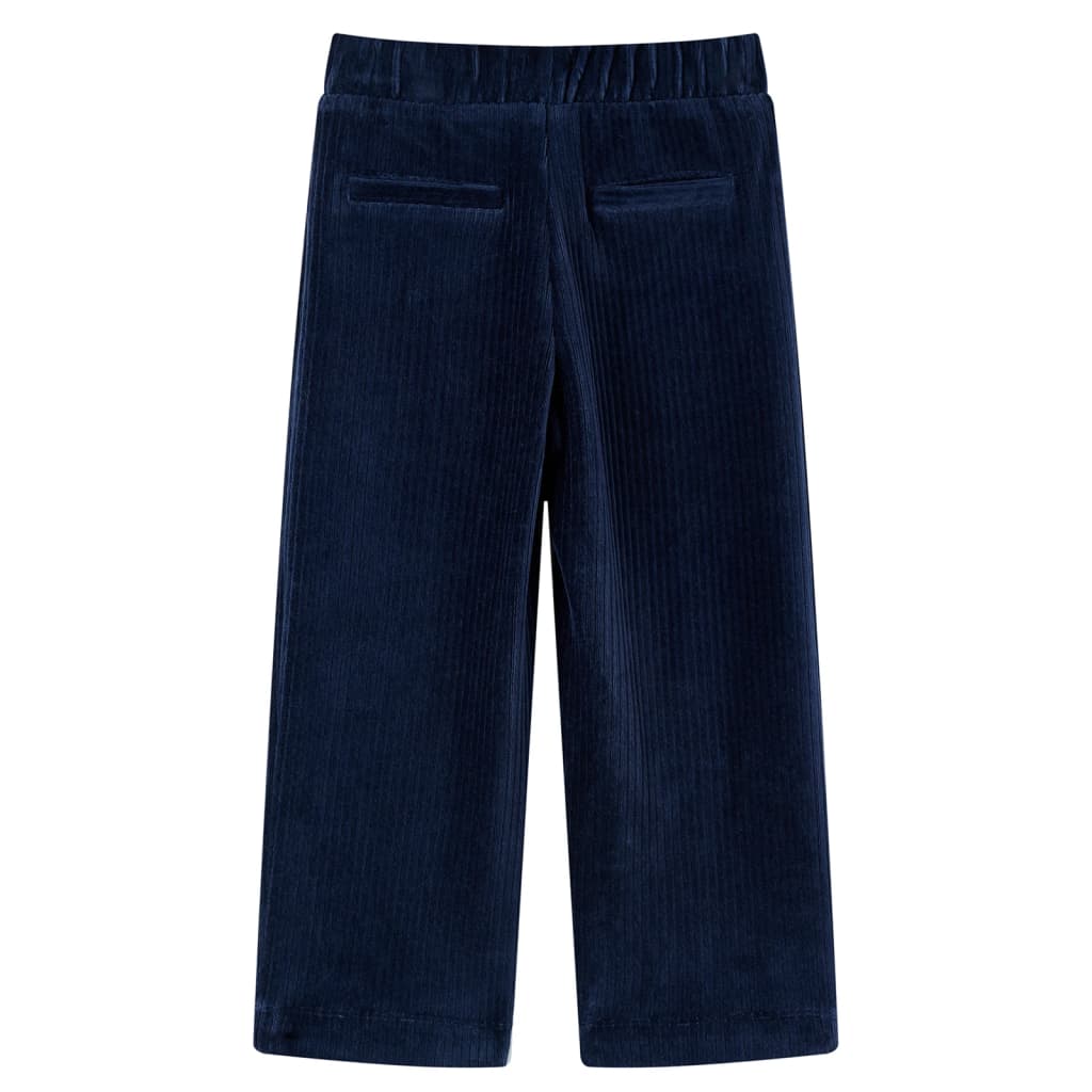 VidaXL Pantalon enfant 104 velours côtelé bleu marine