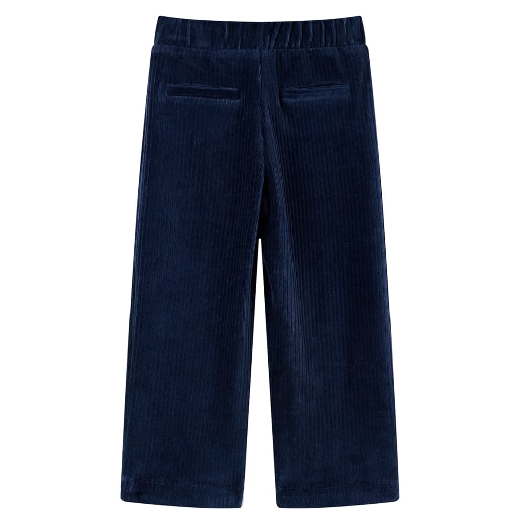 VidaXL Pantalon enfant 116 velours côtelé bleu marine