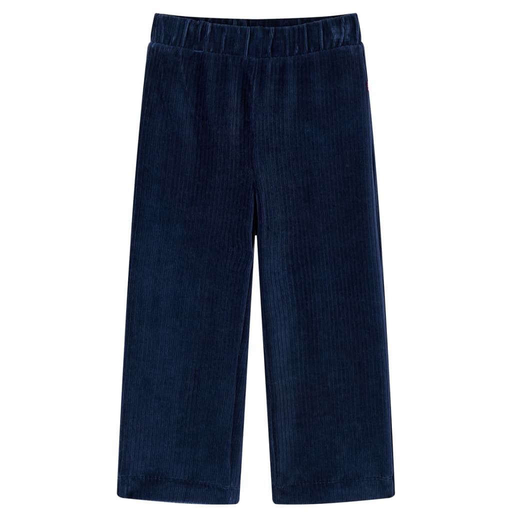 VidaXL Pantalon enfant 140 velours côtelé bleu marine