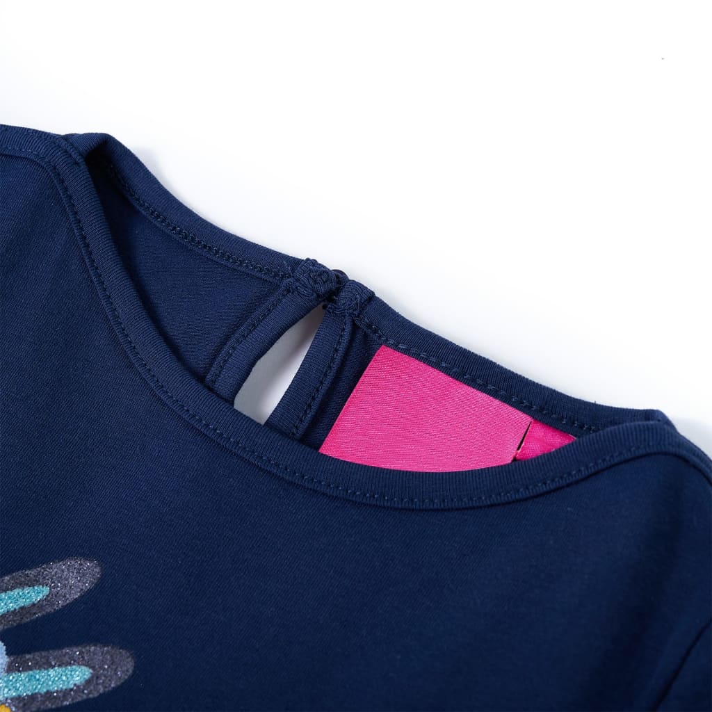 VidaXL Chemise enfant à manches longues 116 bleu marine