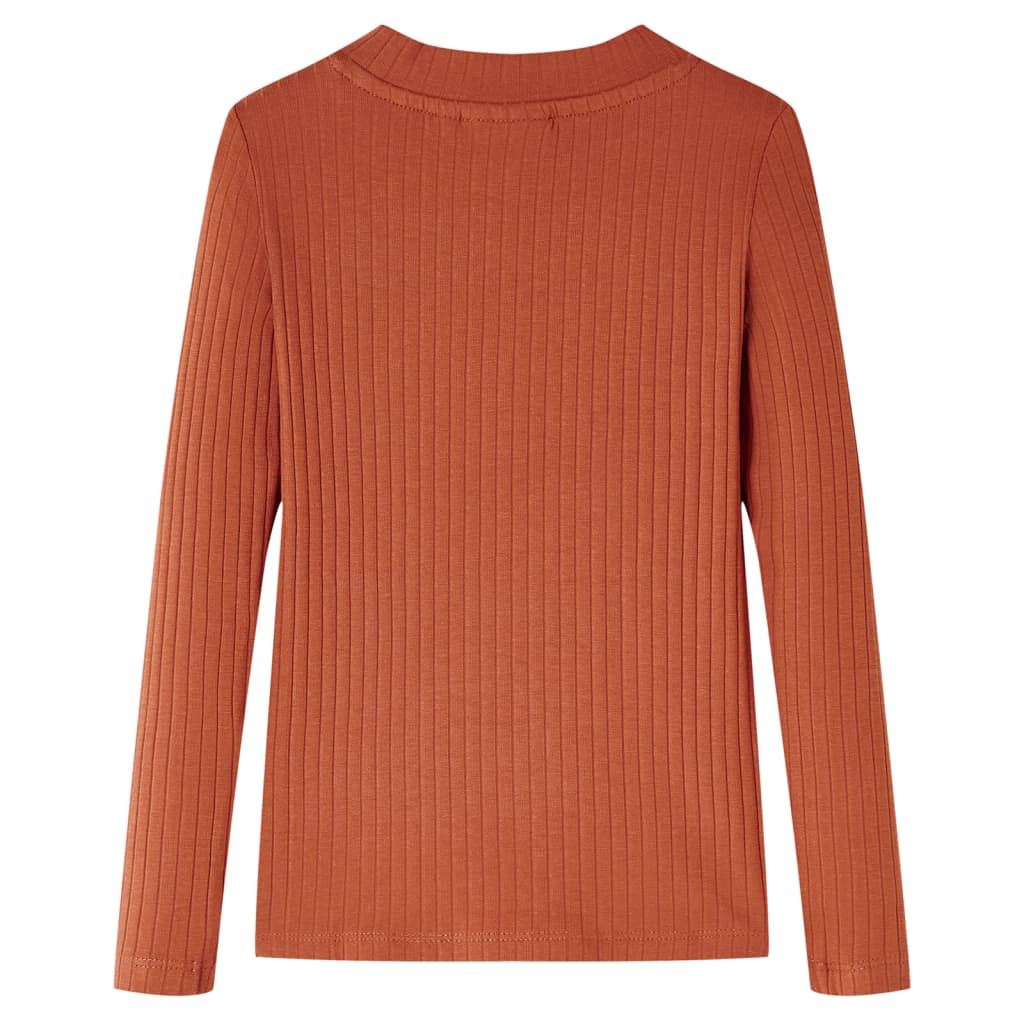 VidaXL Chemise enfant à manches longues 116 couleur cognac