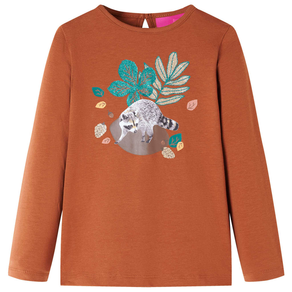 VidaXL Chemise enfant à manches longues 92 couleur cognac