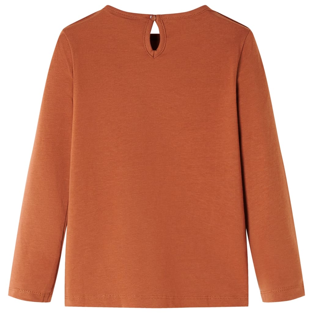 VidaXL Chemise enfant à manches longues 116 couleur cognac