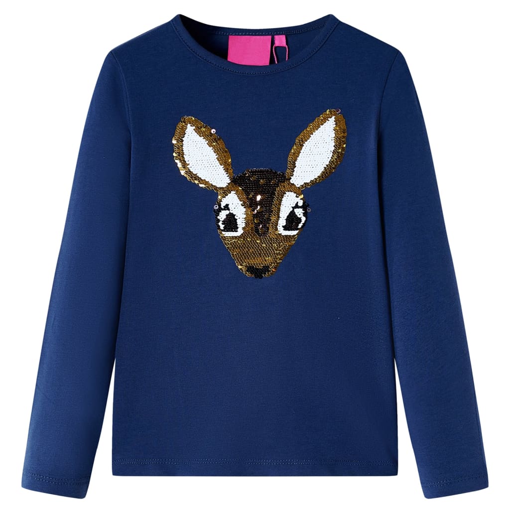 VidaXL Chemise enfant à manches longues 116 bleu marine