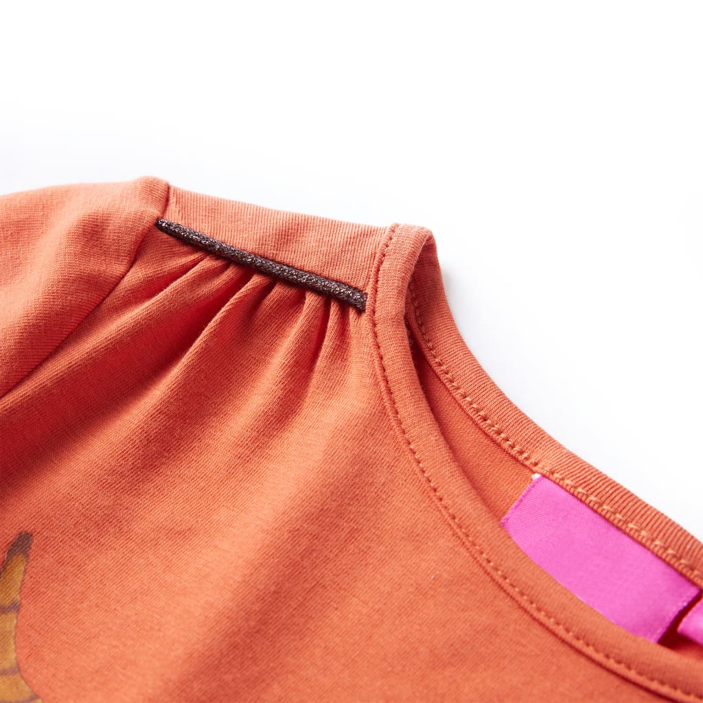 VidaXL Chemise enfant à manches longues 92 orange-marron