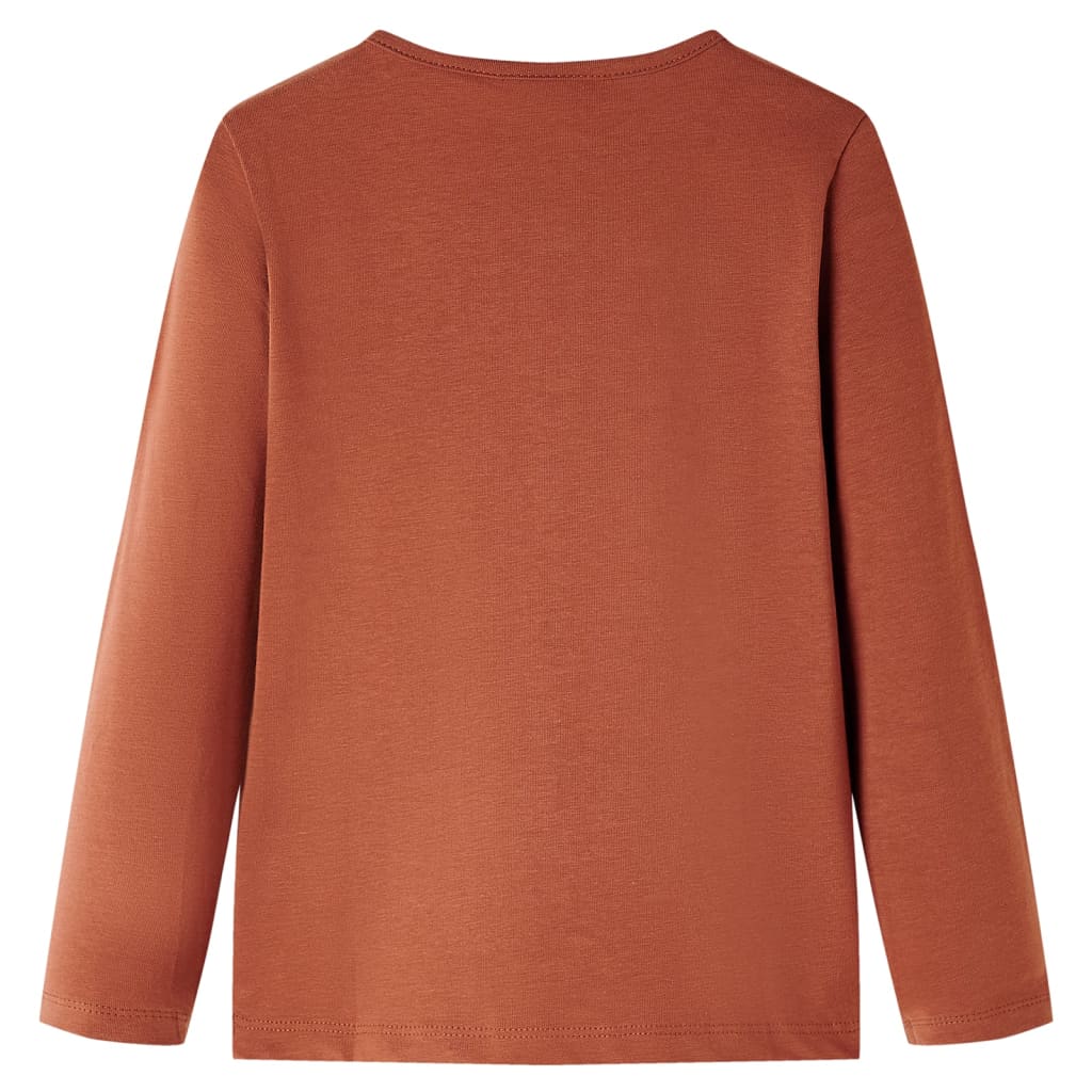 VidaXL Chemise enfant à manches longues 116 couleur cognac