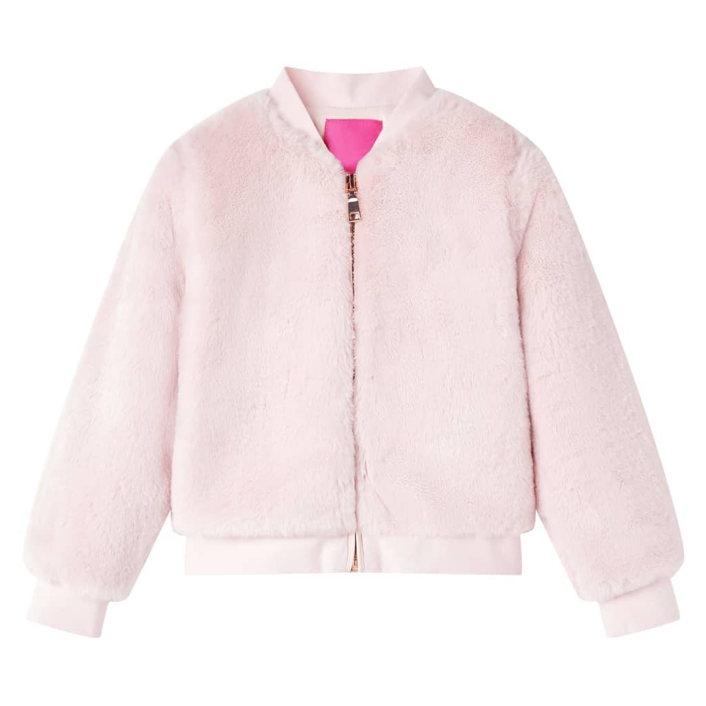 VidaXL Manteau enfant 92 fourrure artificielle rose tendre
