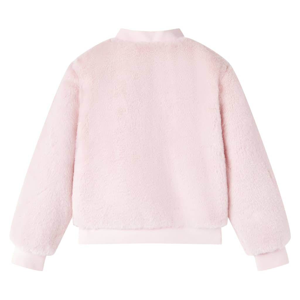 VidaXL Manteau enfant 104 fourrure artificielle rose tendre