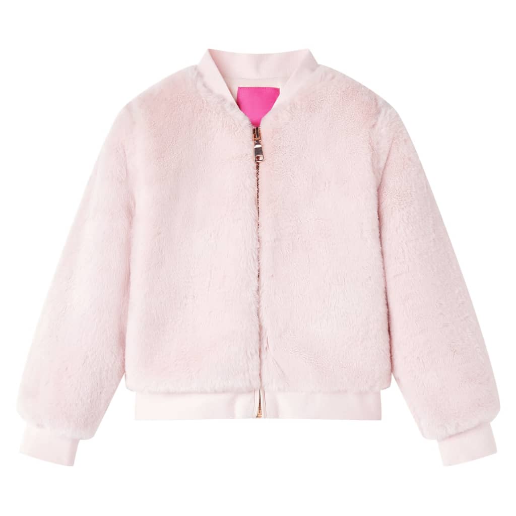 VidaXL Manteau enfant 128 fourrure artificielle rose tendre