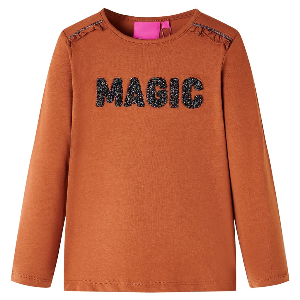 VidaXL Chemise enfant à manches longues 140 couleur cognac