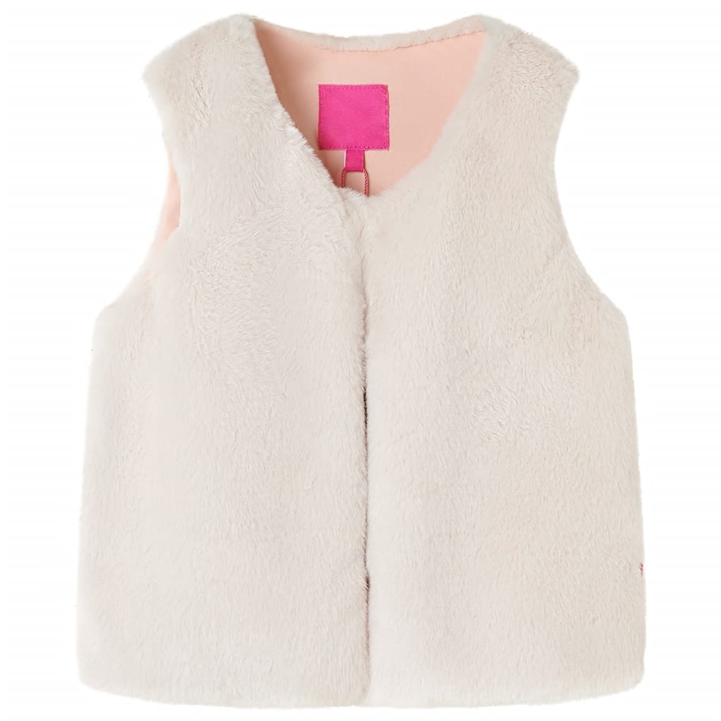 VidaXL Manteau enfant 128 fausse fourrure beige