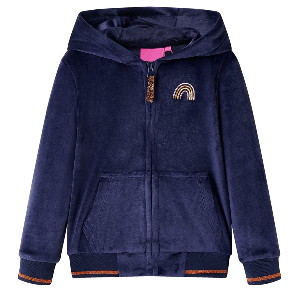 VidaXL Veste enfant à capuche 116 bleu marine