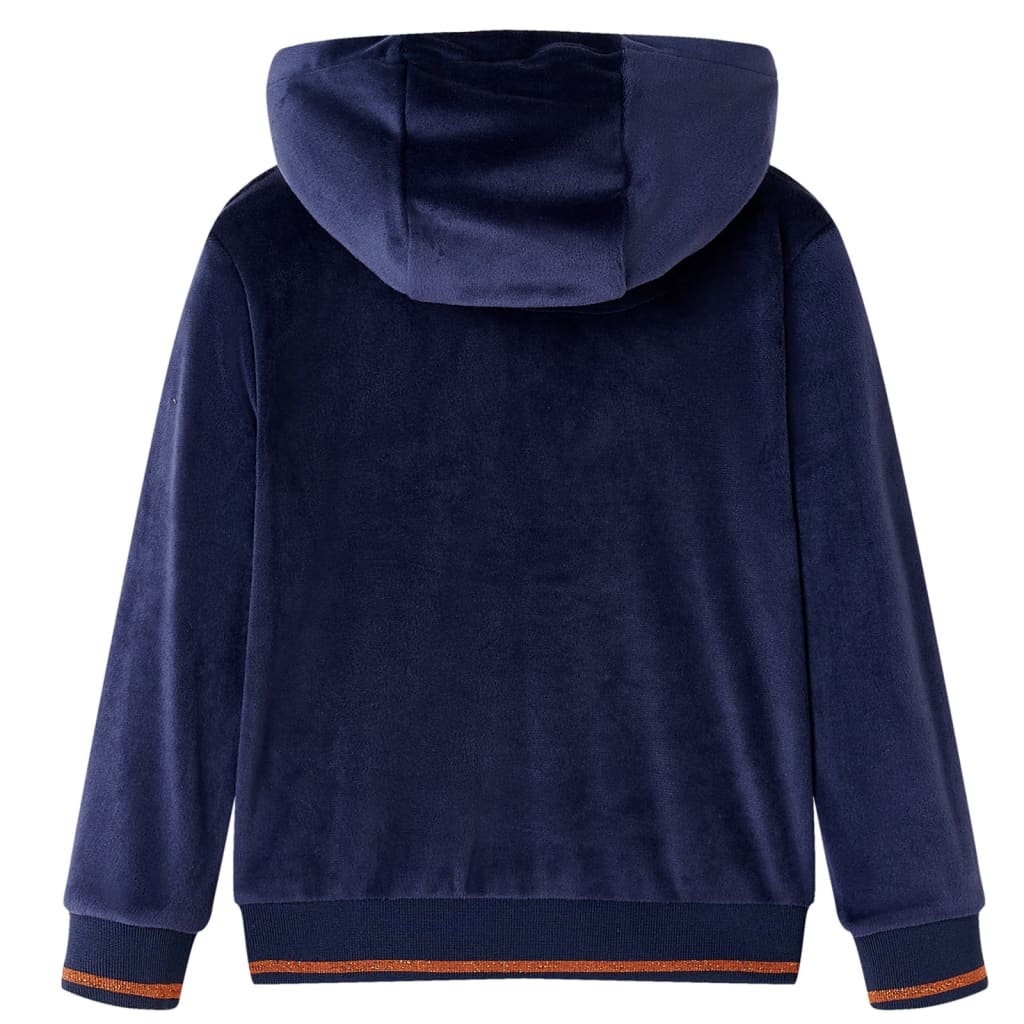 VidaXL Veste enfant à capuche 128 bleu marine