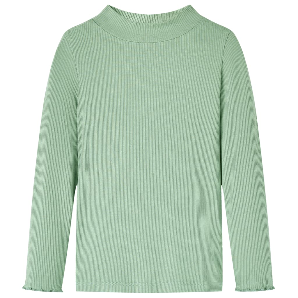 VidaXL Chemise enfant à manches longues, col roulé bas 104 menthe foncée