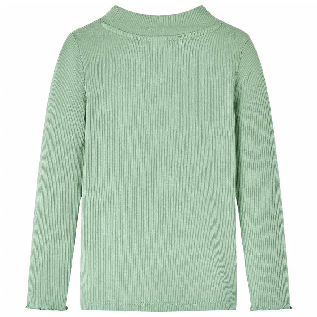 VidaXL Chemise enfant à manches longues, col roulé bas 116 menthe foncé