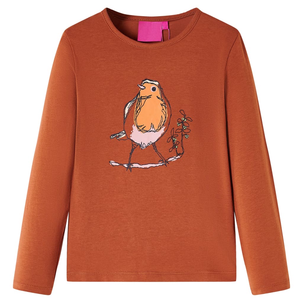 VidaXL Chemise enfant à manches longues 140 couleur cognac