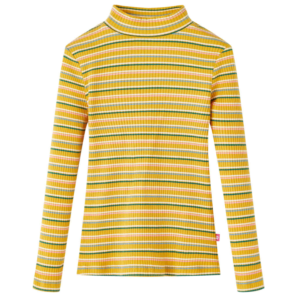 VidaXL Chemise enfant manches longues 140 rayé ocre