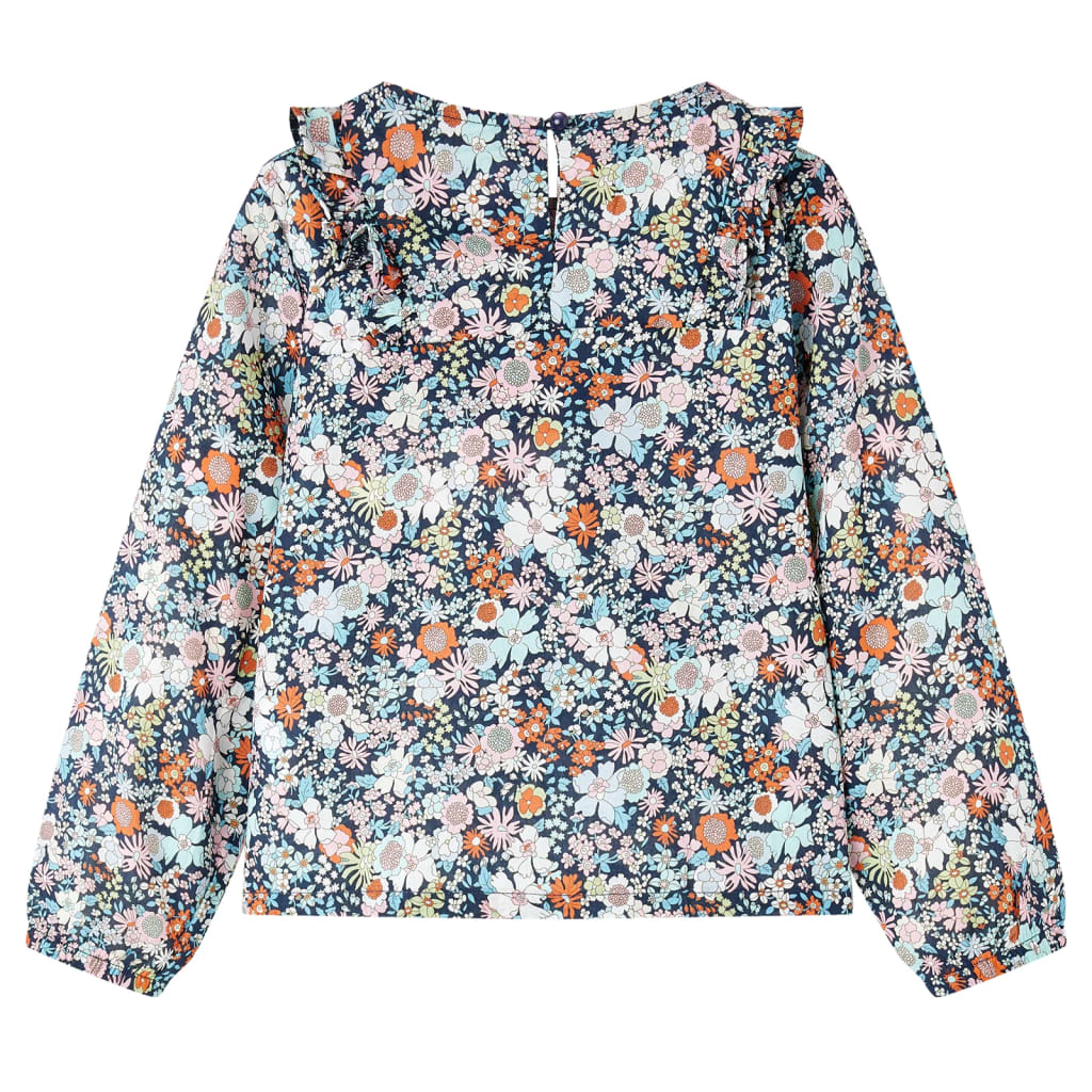 VidaXL Chemise enfant à manches longues 116 bleu foncé