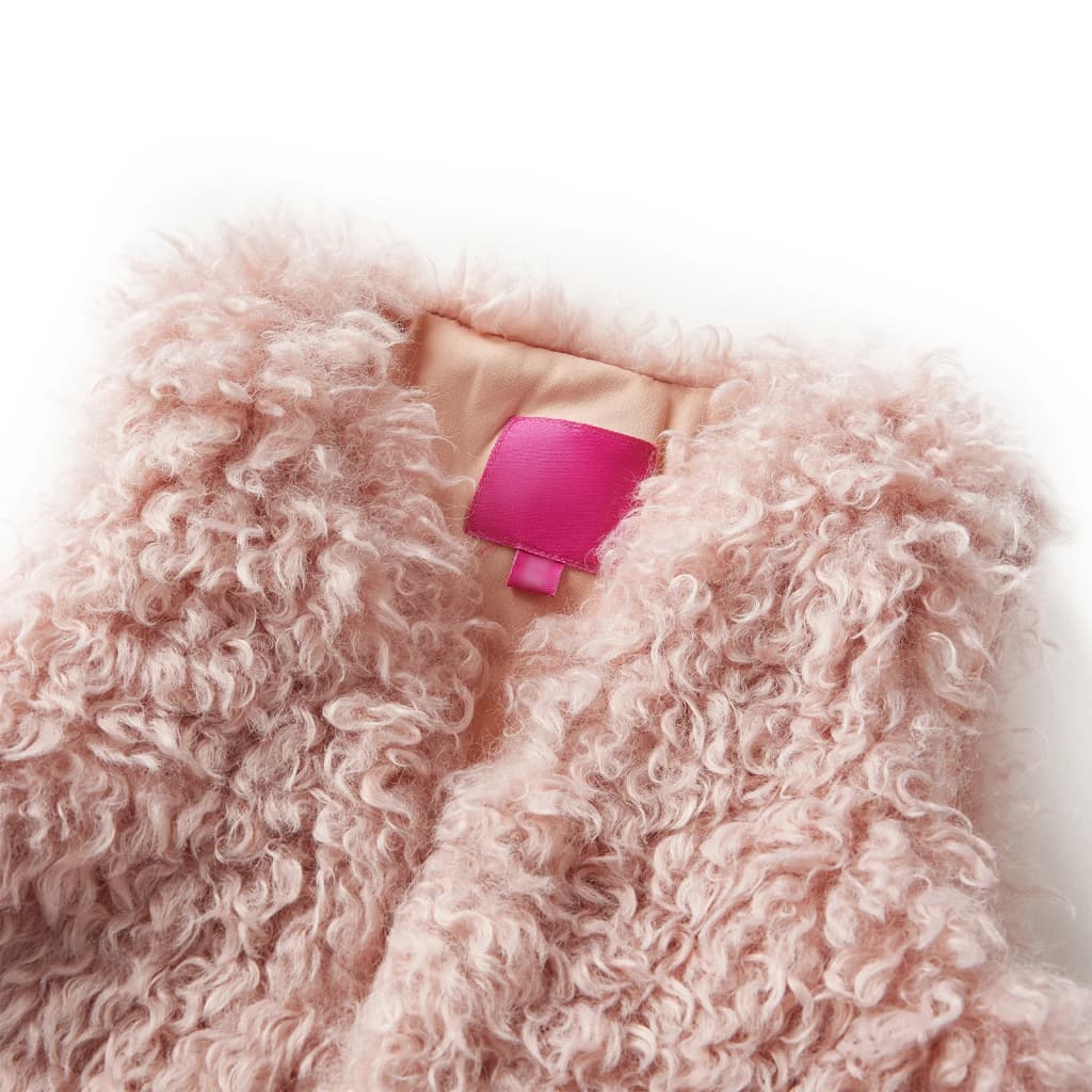 VidaXL Gilet enfant fourrure artificielle 116 rose clair