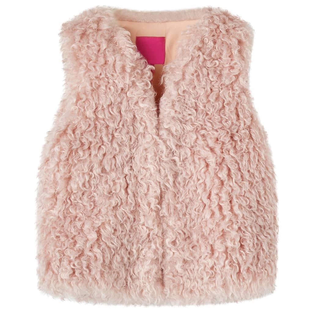 VidaXL Gilet enfant fourrure artificielle 128 rose clair