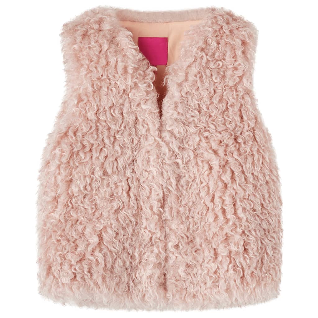 VidaXL Gilet enfant fourrure artificielle 140 rose clair