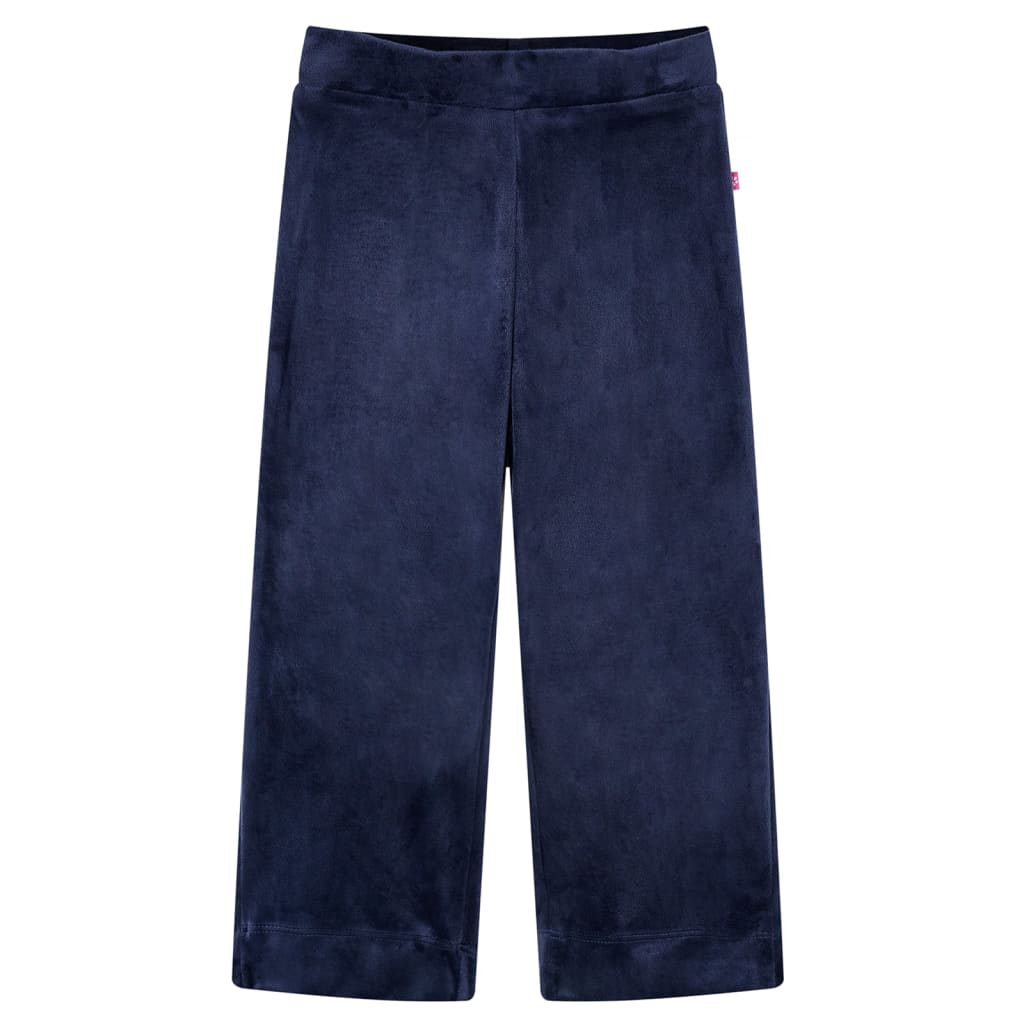 VidaXL Pantalon enfant velours 128 bleu foncé
