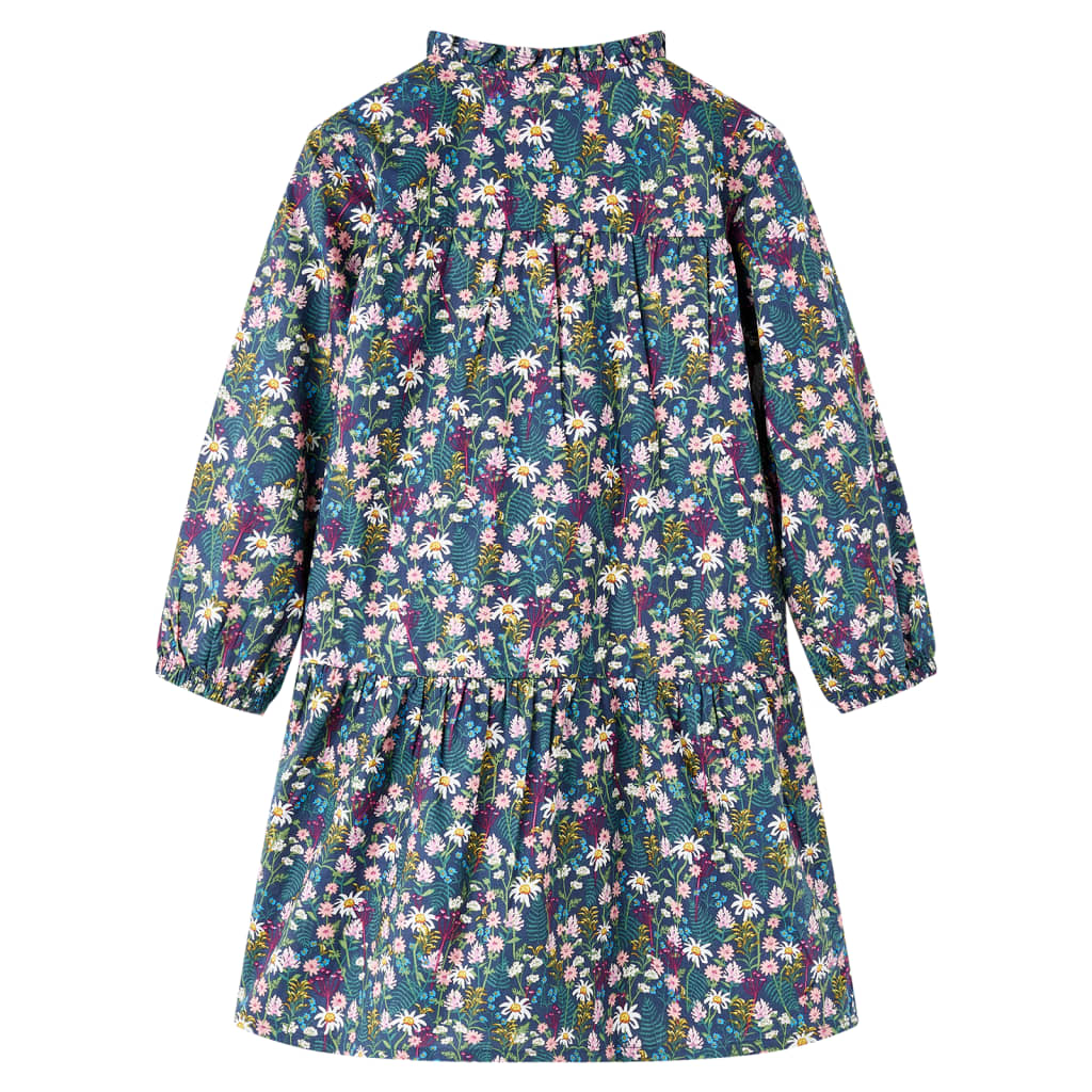 VidaXL Robe enfant à manches longues 92 bleu foncé