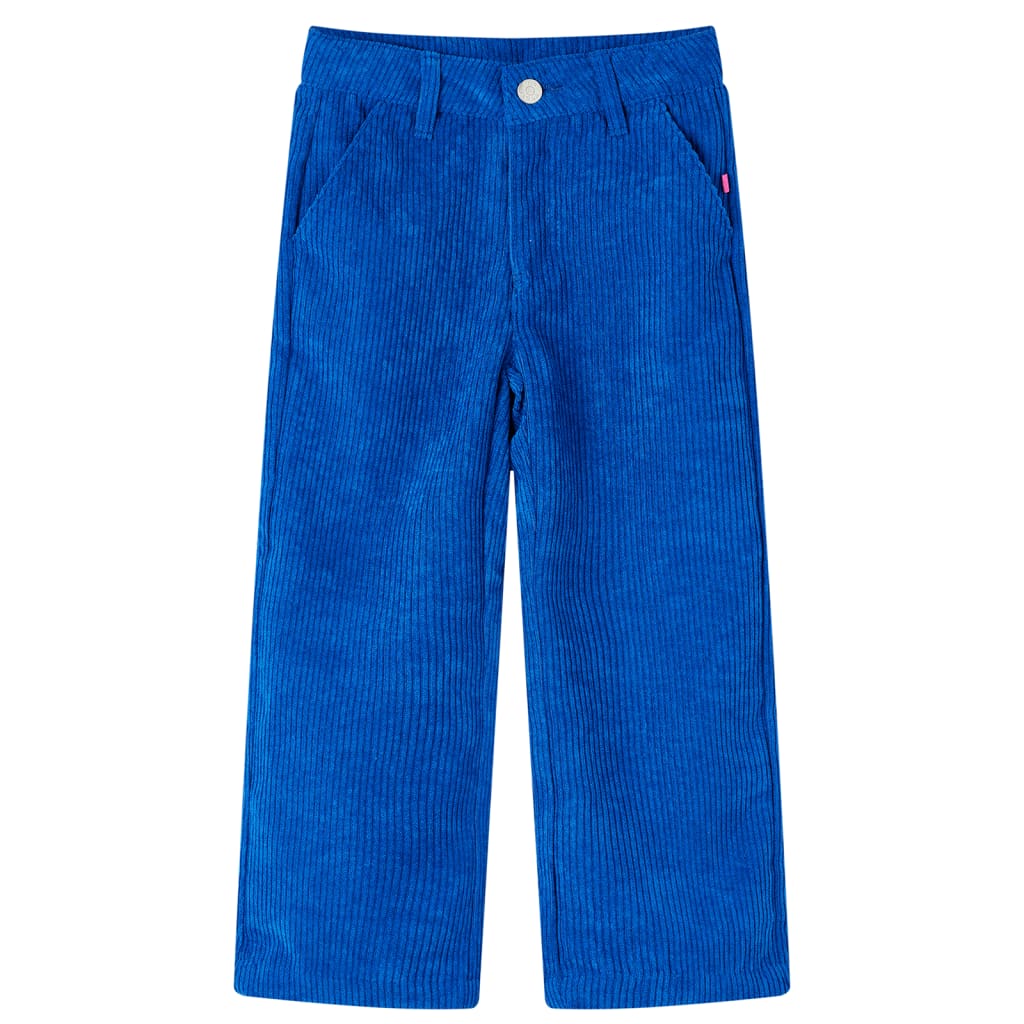 VidaXL Pantalon enfant 116 velours côtelé bleu cobalt