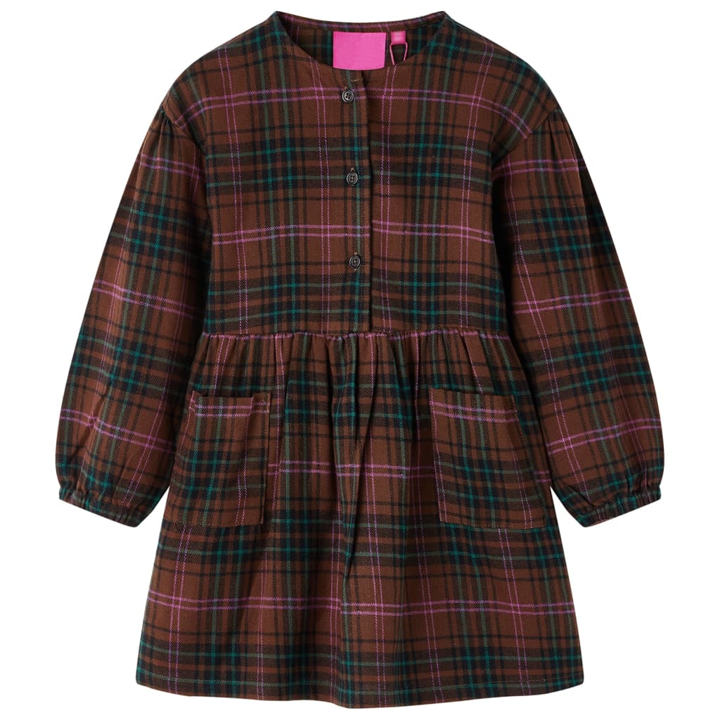 VidaXL Robe enfant à manches longues 104 couleur cognac