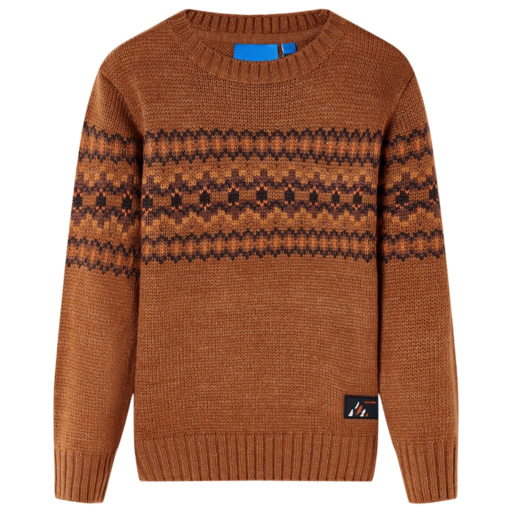 VidaXL Pull enfant tricoté 104 couleur cognac