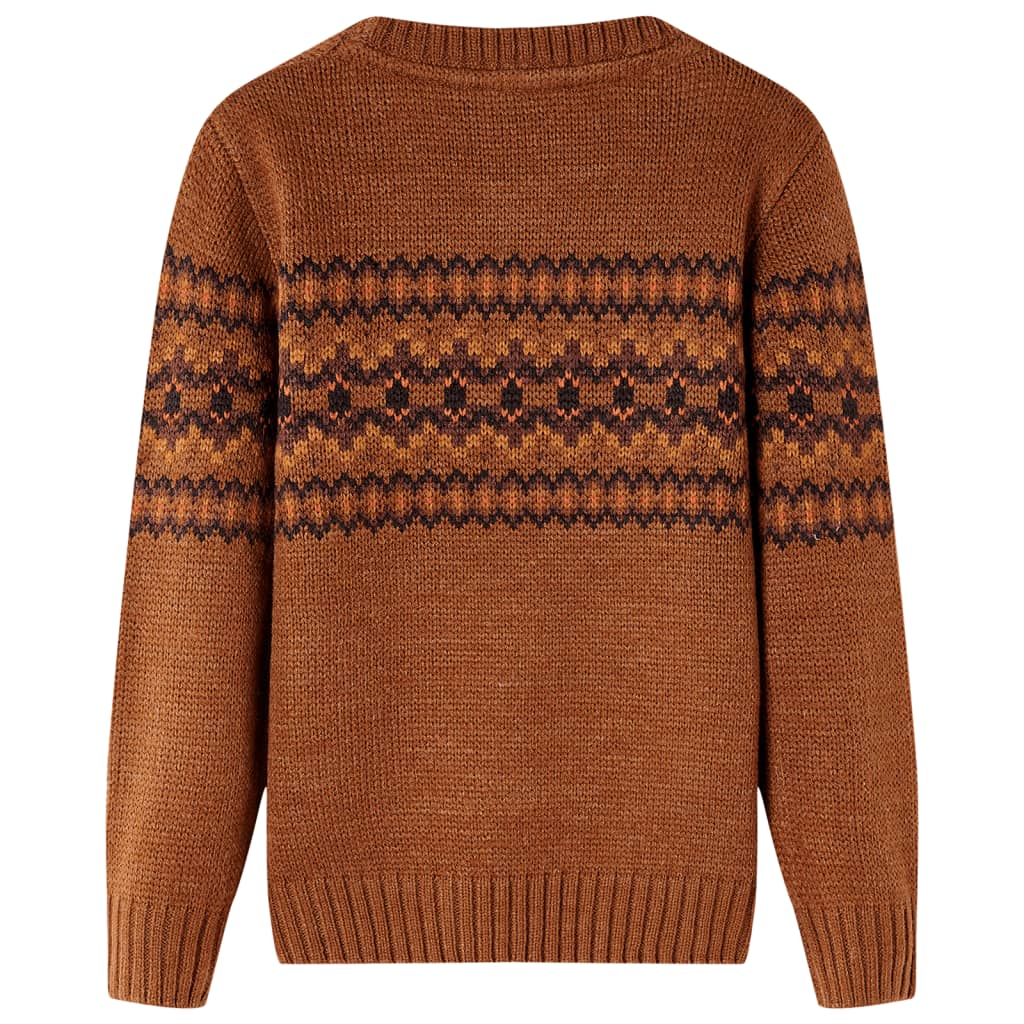 VidaXL Pull enfant tricoté 104 couleur cognac