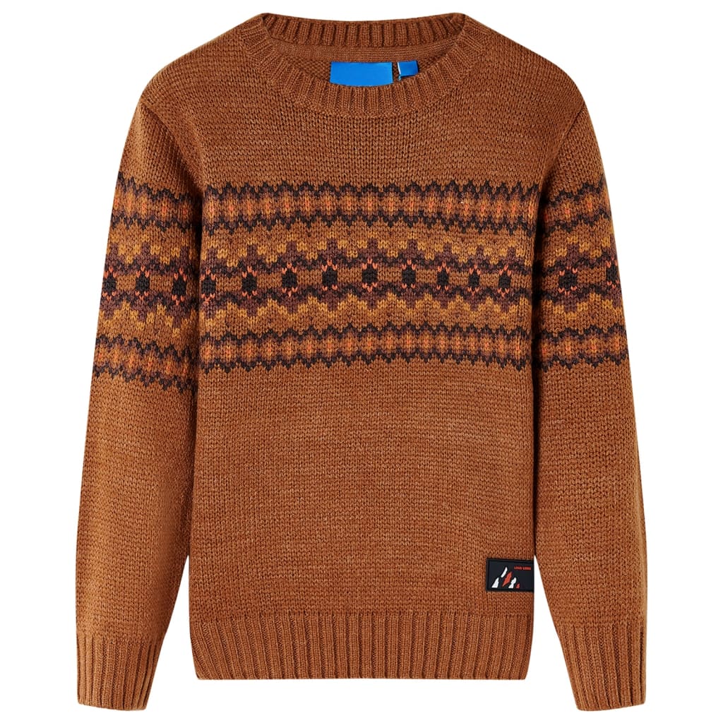 VidaXL Pull enfant tricoté 116 couleur cognac