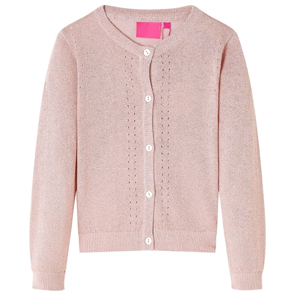 VidaXL Cardigan enfant tricoté 116 rose tendre