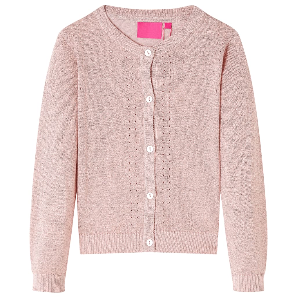 VidaXL Cardigan enfant tricoté 128 rose tendre