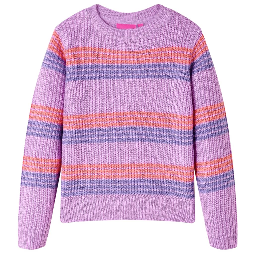 VidaXL Pull enfant tricoté à rayures 116 lilas et rose