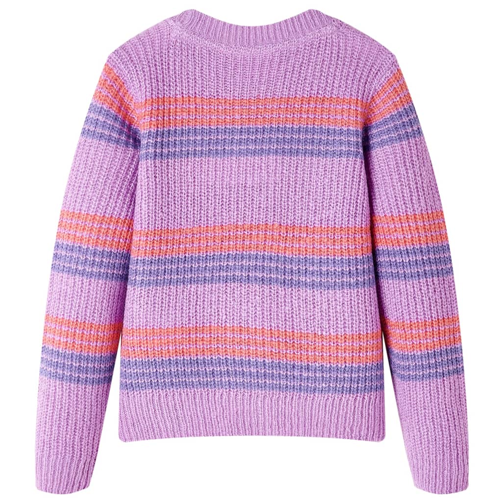 VidaXL Pull enfant tricoté à rayures 116 lilas et rose