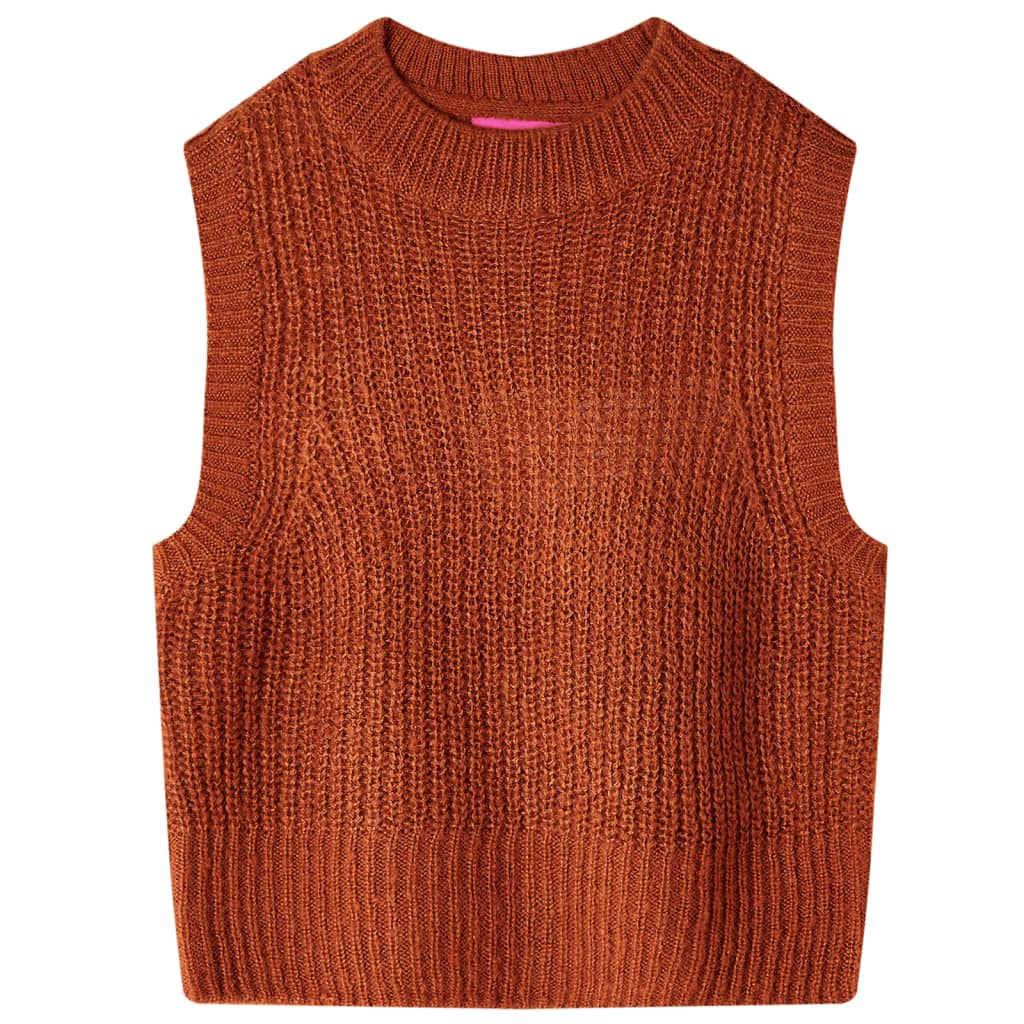 VidaXL Spencer enfant tricoté 92 couleur cognac