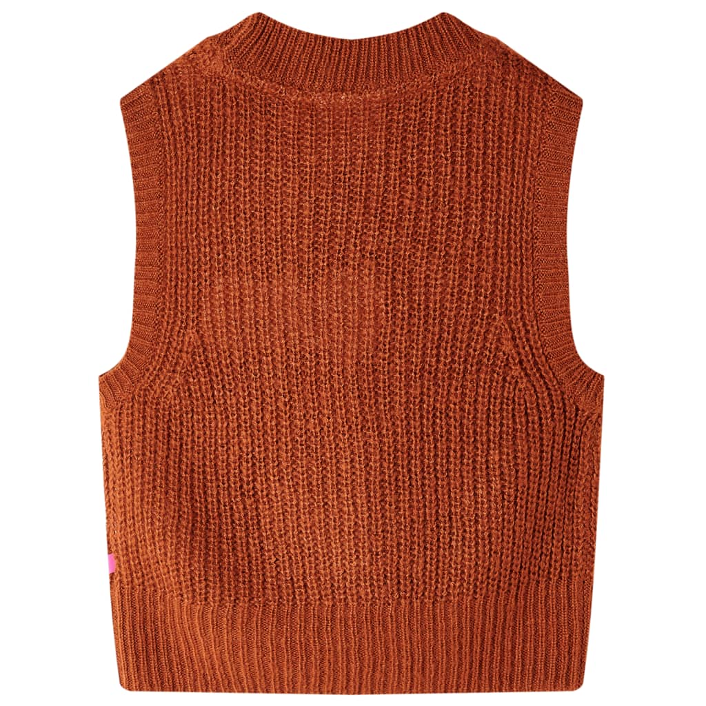 VidaXL Spencer enfant tricoté 92 couleur cognac