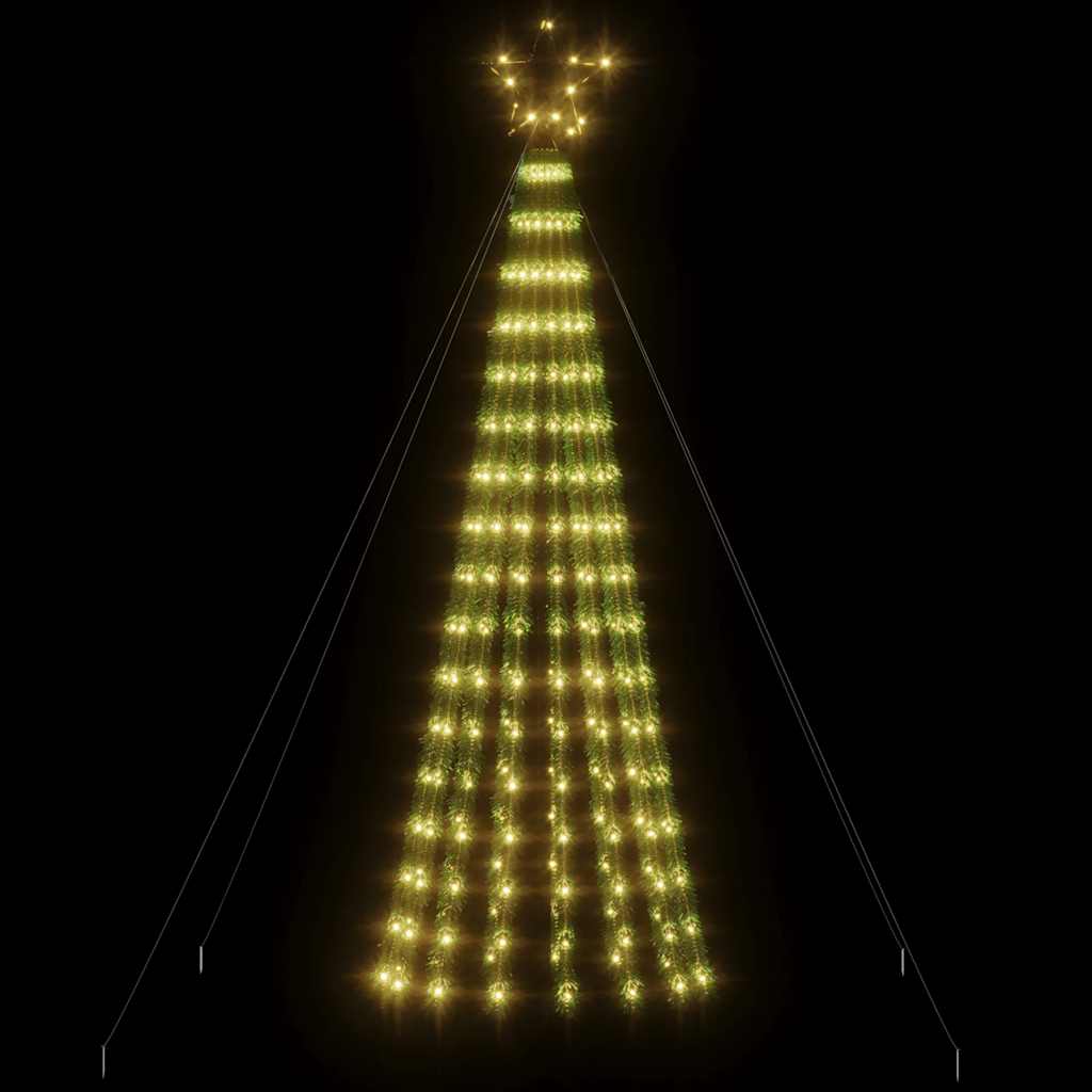 Vidaxxl Sapin de Noël LED 275 LED blanc chaud 180 cm