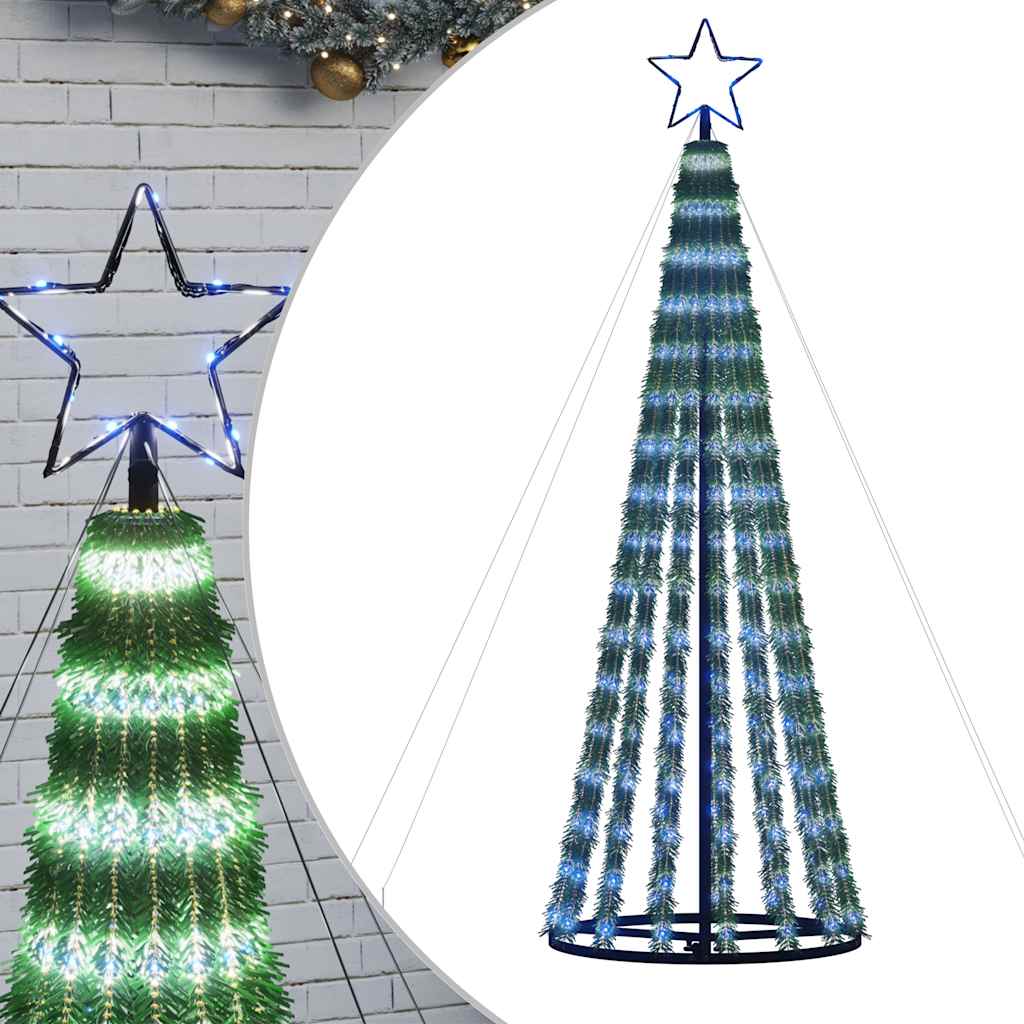 Vidaxxl Sapin de Noël LED 275 LED 180 cm bleu