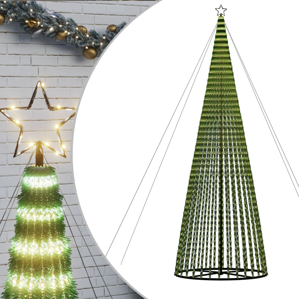 Vidaxxl Sapin de Noël LED 1544 LED 500 cm blanc chaud