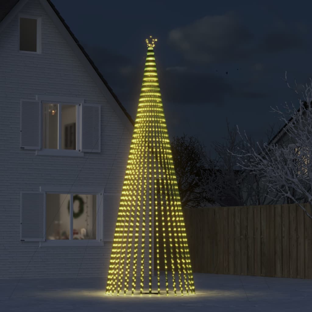 Vidaxxl Sapin de Noël LED 1544 LED 500 cm blanc chaud